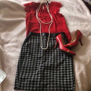 Red short sleeve blouse